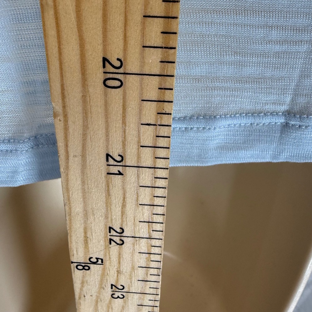 VTG Guess Y2K Sheer Baby Blue Twist Front Long Sleeve Top M babydoll deadstock - Picture 6 of 10